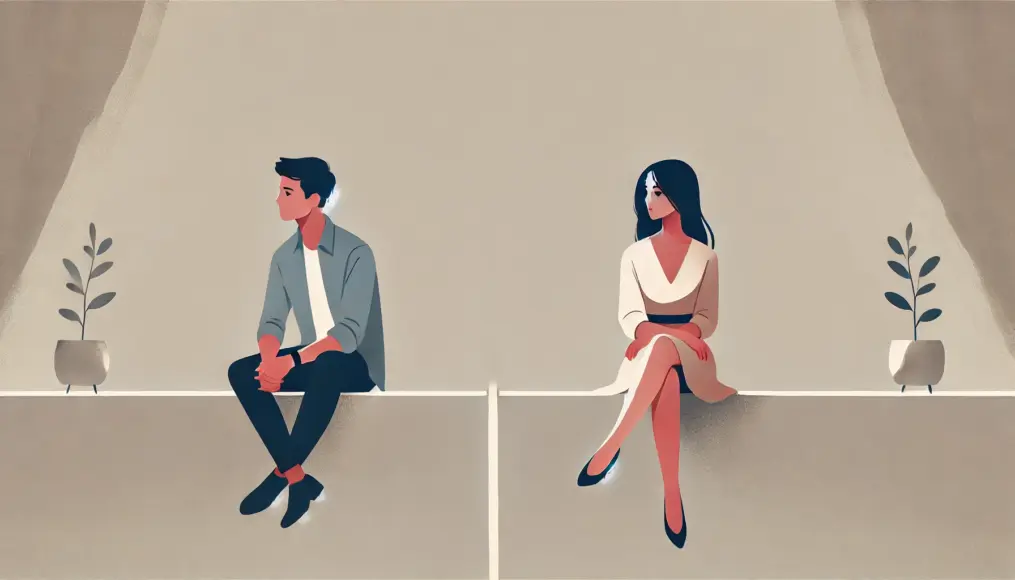 A couple feeling distant from each other in daily life