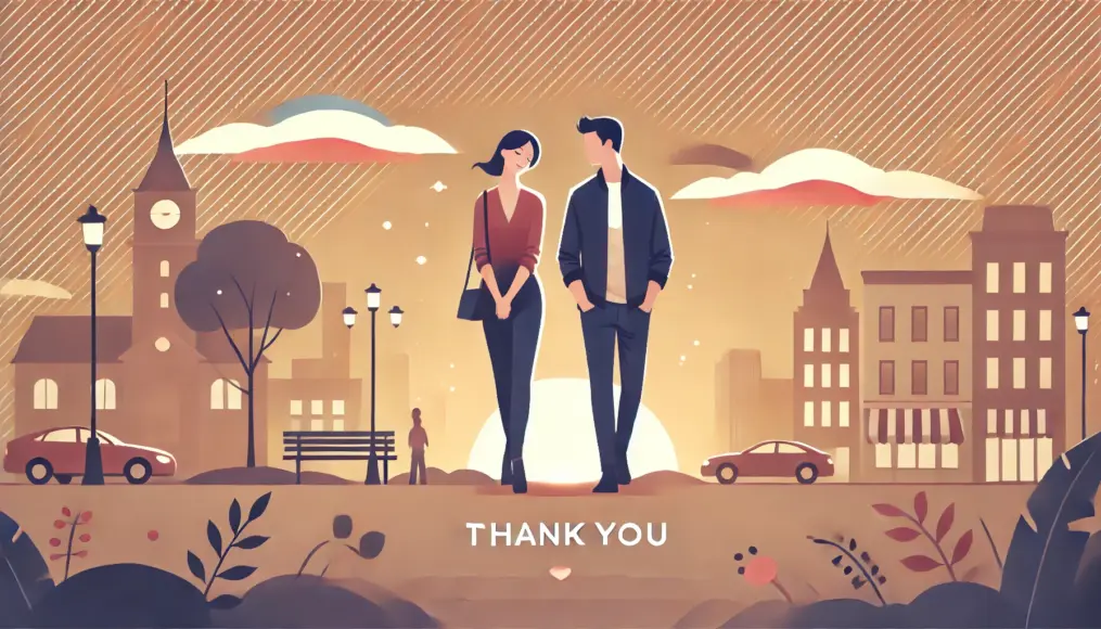 A couple expressing gratitude after a date