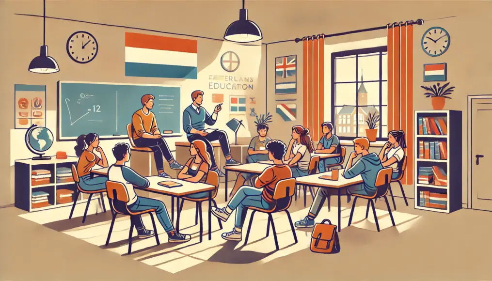 A classroom in the Netherlands where students are receiving relaxed and engaging sex education lessons