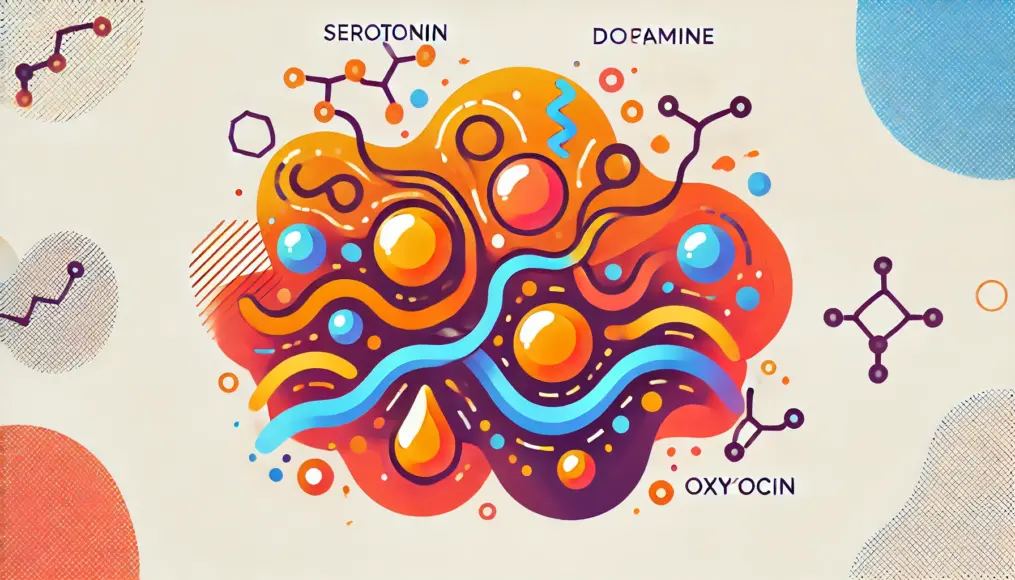 A warm and colorful abstract design representing the flow of hormones