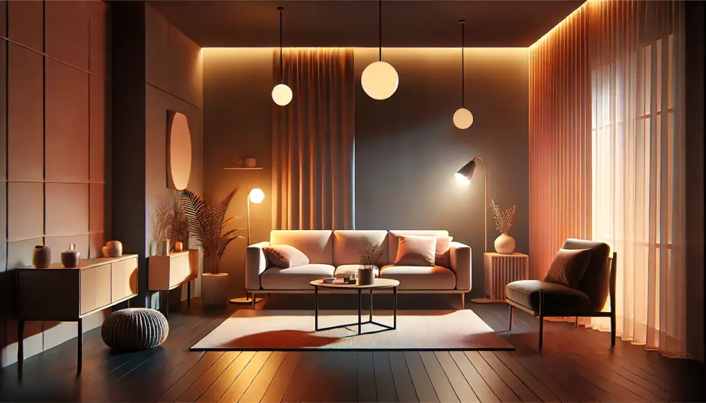 A room with soft, ambient lighting creating a relaxing and intimate atmosphere