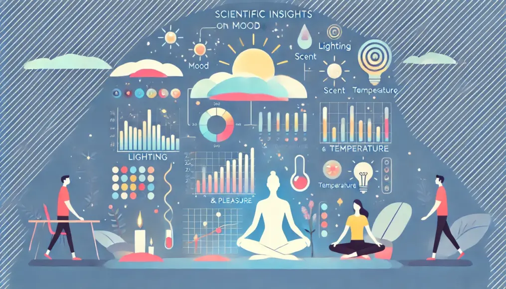 An abstract illustration representing scientific insights on mood and pleasure