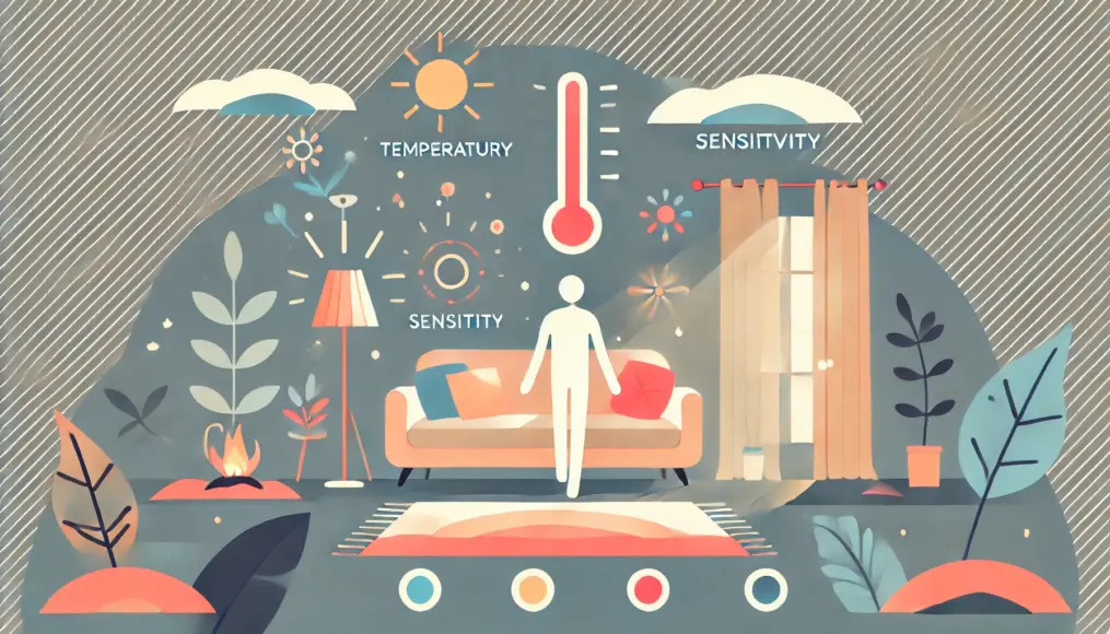 A warm and inviting room representing the relationship between temperature and sensitivity